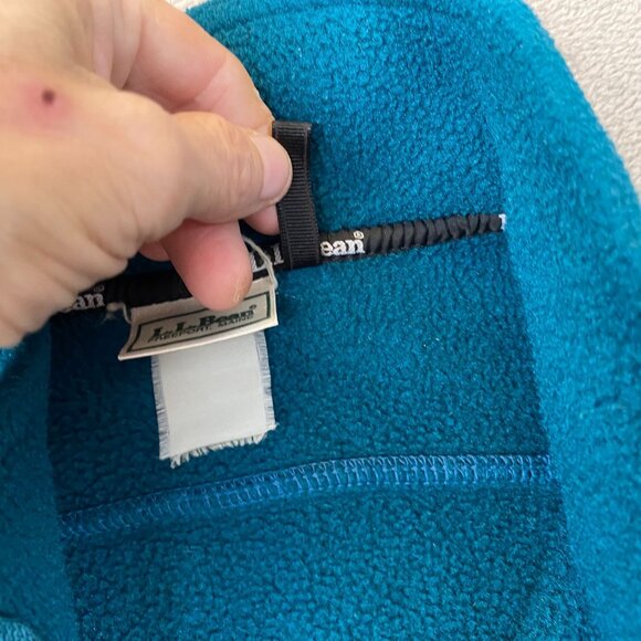 L.L. Bean Mens Fleece Jacket Large Teal Blue Full-Zip Mock Neck Outdoors Classic - Picture 8 of 10